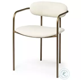Parker Cream Fabric And Gold Metal Dining Chair