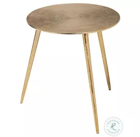 Reva Gold Round Cast Aluminum Small Accent Table