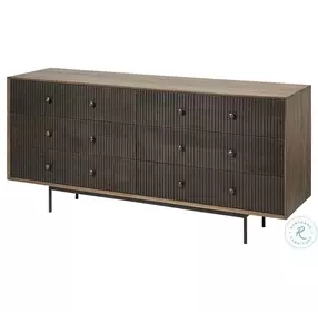 Grace Two Tone Brown Solid Wood 6 Drawer Sideboard