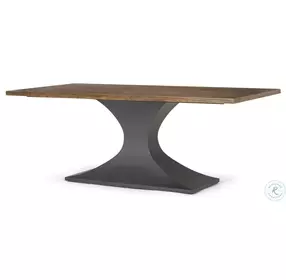 Maxton Brown Solid Wood And Dark Gunmetal Rectangular Dining Table