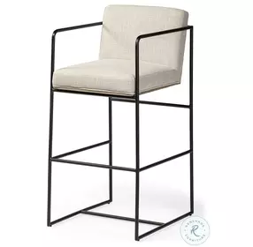 Stamford Light Beige Fabric Bar Stool