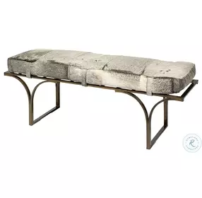 Jessie Gray Hair On Hide And Gold Metal Bench