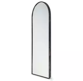Agatha Black Metal Frame Full Length Rounded Arch Mirror