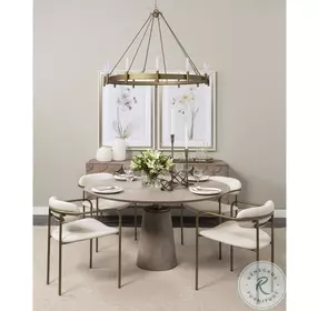Maxwell Light Brown Wood 54" Round Dining Room Set