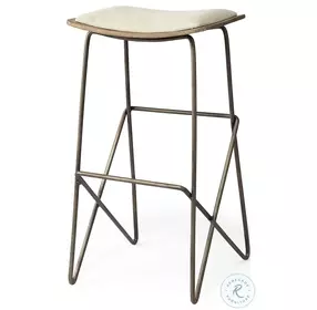 Katniss Cream Fabric Bar Stool