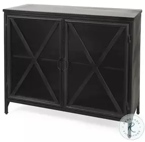 Poppy Black Metal And Glass Door Accent Cabinet