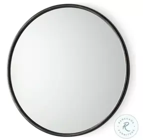 Piper Black Small Round Wall Mirror