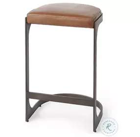 Tyson Brown Leather Counter Height Stool