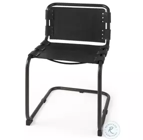 Berbick Black Leather Dining Chair