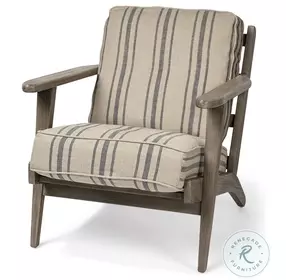 Olympus Brown Jute Striped Accent Chair