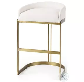 Hollyfield Cream Fabric Bar Stool