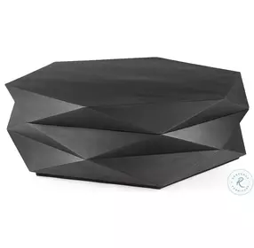 Arreto Black Hexagonal Hinged Storage Large Coffee Table