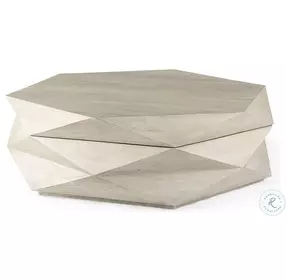 Arreto White Hexagonal Hinged Storage Large Coffee Table