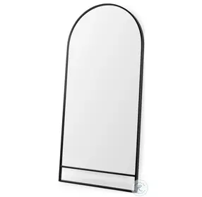 Sadie Black Arch 36" Rounded Floor Mirror