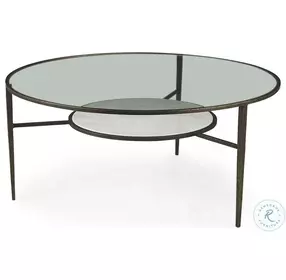 Felicity Glass Top And Antique Gold Iron Coffee Table