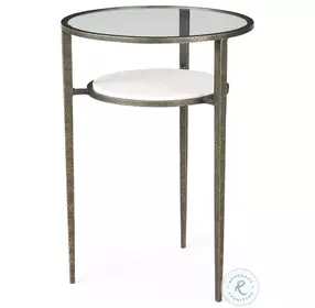 Felicity Glass Top And Antique Gold Iron Side Table