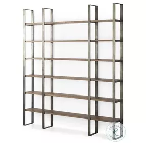 Taunton Medium Brown Wood 6 Tier Shelving Unit