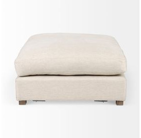 Valence Beige Performance Fabric Square Ottoman