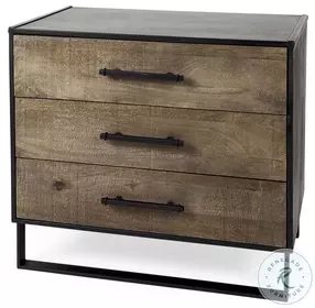Alvin Brown And Black Metal 3 Drawer Accent Cabinet