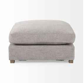 Valence Medium Gray Performance Fabric Square Ottoman
