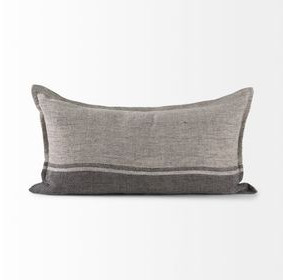 Zadie Light and Dark Gray 14 x 26" Decorative Pillow Cover