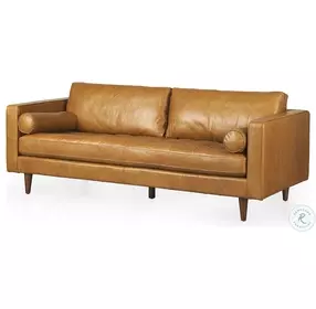 Svend Tan Leather Sofa