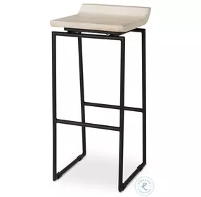 Givens Natural Wood And Black Metal Bar Stool