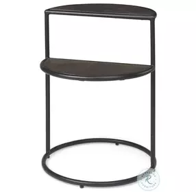 Arlo Dark Brown Wood And Black Metal End Table