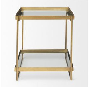 Trey Gold Square Accent Table