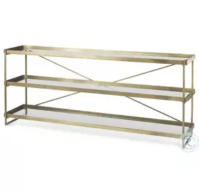Trey Glass And Gold Metal Console Table