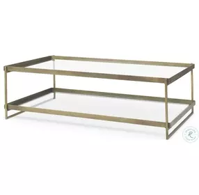 Trey Glass And Gold Metal Rectangular Coffee Table