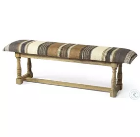 Greenfield Multi Colored Jute Patterned Accent Bench