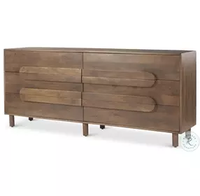 Astrid Brown Solid Solid Wood 6 Drawer Sideboard