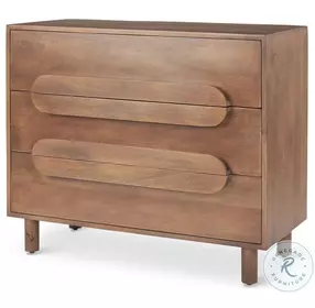 Astrid Medium Brown Solid Wood 3 Drawer Cabinet
