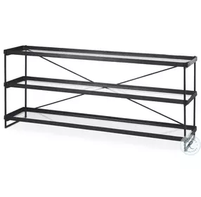 Trey Glass And Black Metal Console Table