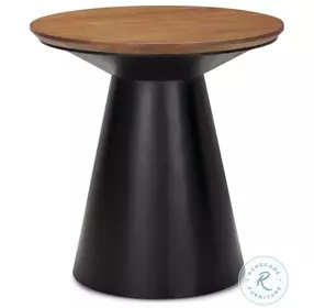Mitchell Brown Wood And Black Metal Side Table