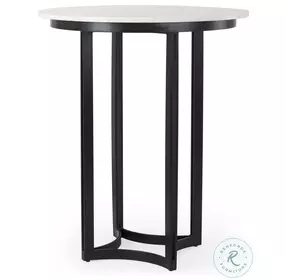 Tanner White Marble And Matte Black Metal Bistro Table