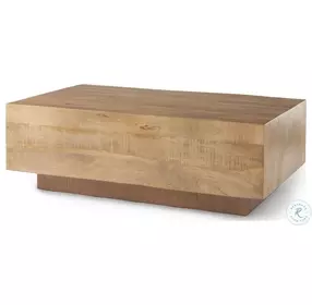 Hayden Light Brown Wood Rectangular Coffee Table
