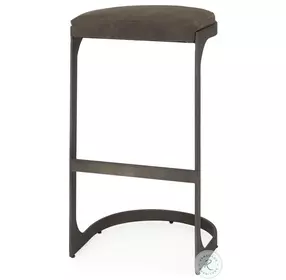 Tyson Brown And Gray Suede Bar Stool
