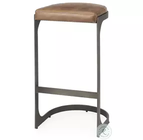 Tyson Brown Leather Bar Stool