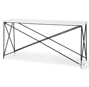 Lorlei White Marble And Gray Iron Console Table
