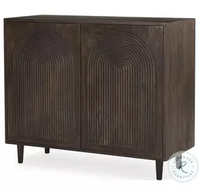 Tucker Dark Brown Wood Carved Arch Pattern 2 Door Cabinet