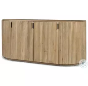 Terra Light Brown Fluted 4 Door Sideboard