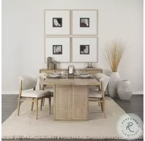 Grier Light Brown Cane Dining Room Set
