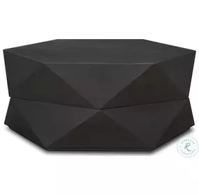 Arreto Black Hexagonal Hinged Storage Small Coffee Table
