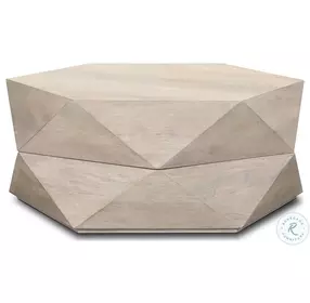 Arreto White Hexagonal Hinged Storage Small Coffee Table