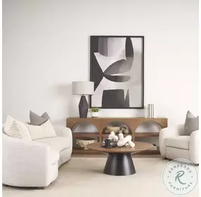 Mitchell Brown Wood And Black Metal Occasional Table Set