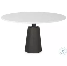 Maxwell White Marble And Brown Wood 48" Round Dining Table