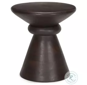 Palmera Dark Brown Wood Pedestal Accent Table