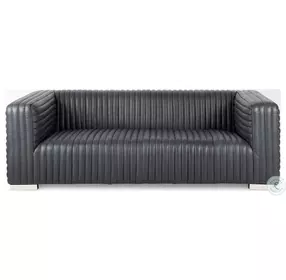 Ricciardo Black Leather 83" Sofa